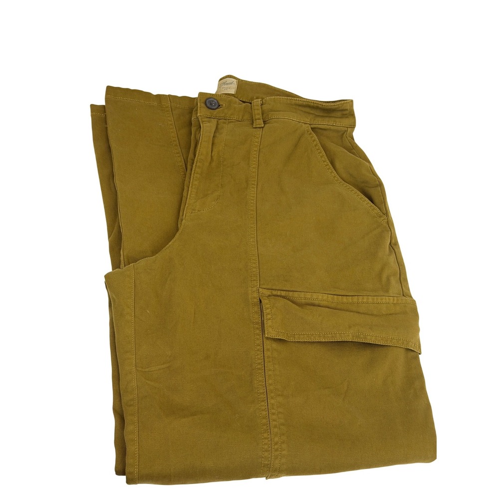 Thread & Supply Mustard Yellow Wide Leg Cargo Pants High Rise Utility Trousers